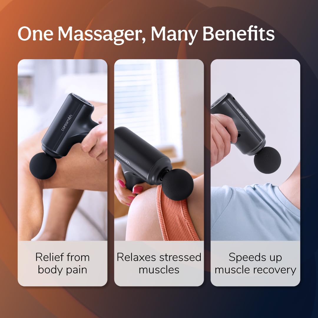 Charge Go Massage Gun | Body Massager for Pain Relief | Massage Gun for Back Leg & Full Body | 4 Specialized Heads For Full Body Pain Relief
