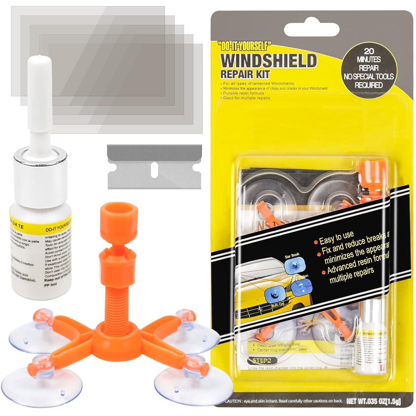 WINDSCREEN GLASS CRACK REPAIRING KIT