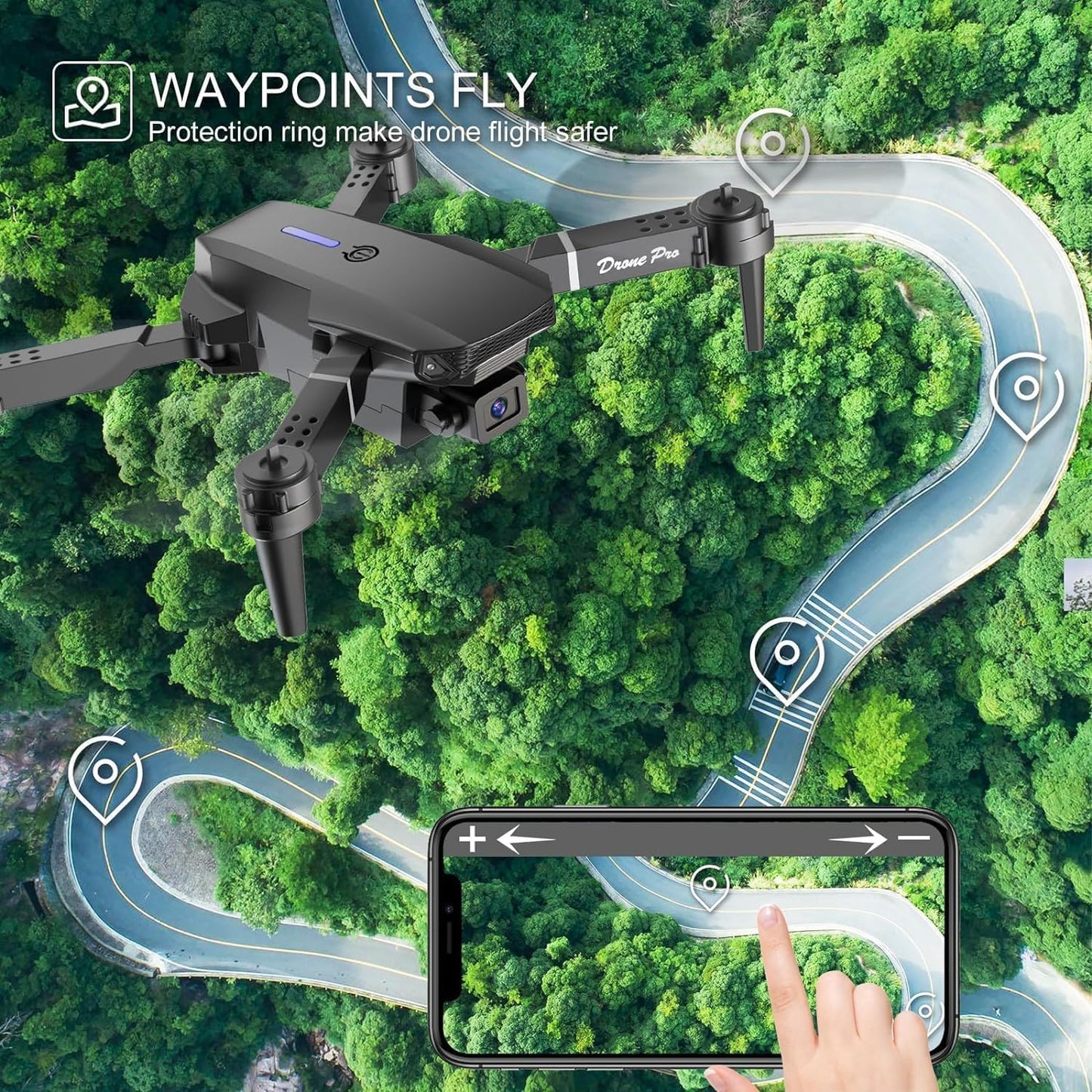 Drone with 4k Camera Foldable 1080P HD Drone with FPV Live Video, Smart Gestures Selfie, Altitude Hold, One Key Take Off/Landing, 3D Full Series Flips, Headless Aerial Photography