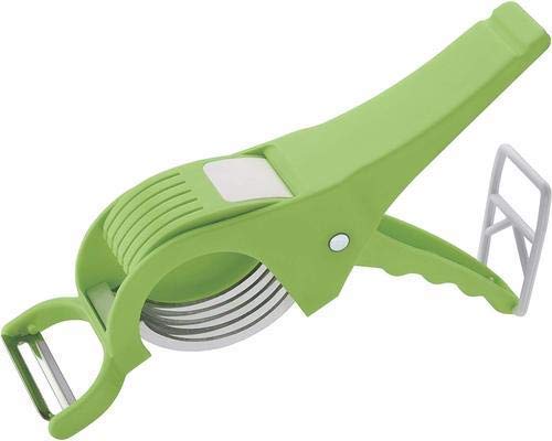 Plastic 2 in 1 Vegetable & Fruit Multi Cutter & Peeler,Veg Cutter Sharp Stainless Steel 5 Blade Vegetable Cutter with Peeler (Multi)