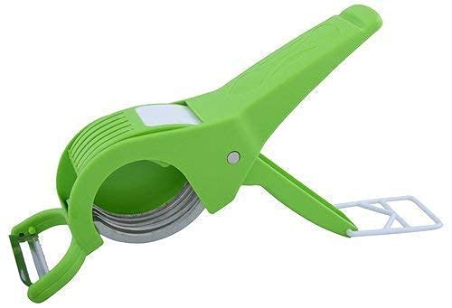 Plastic 2 in 1 Vegetable & Fruit Multi Cutter & Peeler,Veg Cutter Sharp Stainless Steel 5 Blade Vegetable Cutter with Peeler (Multi)