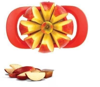 Apple Slicer Wedger Cutter Divider Corer Pitter, 8 Stainless Steel Blades, Non-Slip Handle, Kitchen Tool - Red