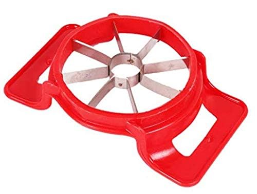 Apple Slicer Wedger Cutter Divider Corer Pitter, 8 Stainless Steel Blades, Non-Slip Handle, Kitchen Tool - Red