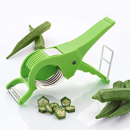 Plastic 2 in 1 Vegetable & Fruit Multi Cutter & Peeler,Veg Cutter Sharp Stainless Steel 5 Blade Vegetable Cutter with Peeler (Multi)