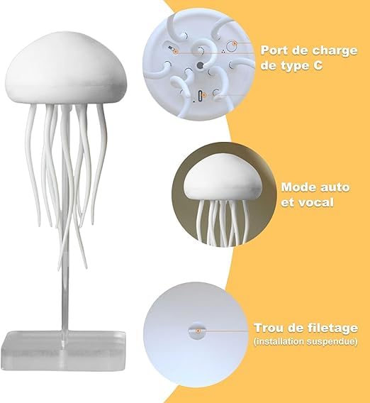 ellyfish LED Night Light Lamp Color Changing Baby Room Decor Dancing Legs for Kids, Girls, Boys Ocean Lovers Aesthetic Ambient Rechargeable Light with Hanging Base,Birthday,Diwali Gift