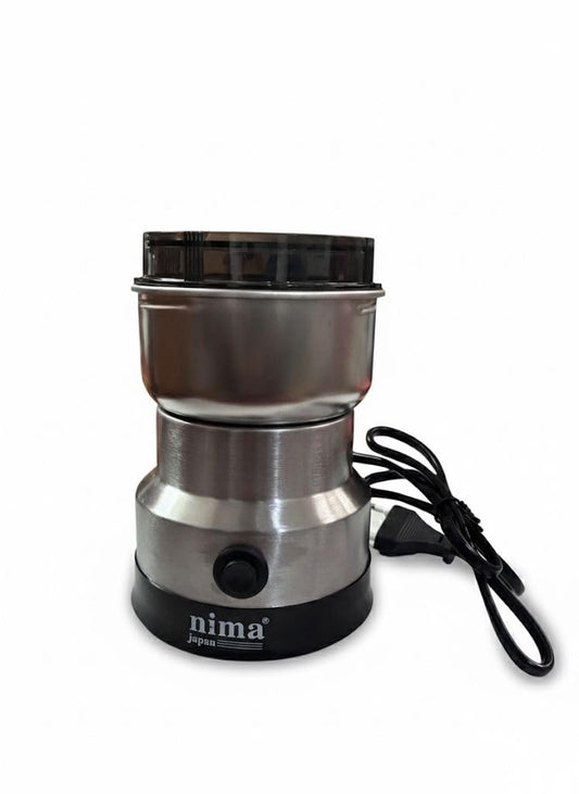 Stainless Steel Mini Electric Grinder and Coffee Maker, Multifunctional Household Grinder for Spices, Coffee Beans, Nuts and Grains, Compact Mixer Grinder with Silver Finish