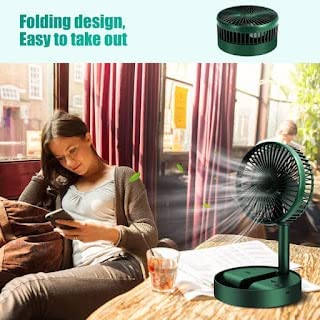 Powerful Rechargeable Table Fan with Height and 3 speed Adjustable Folding Telescopic Table Fan for Office Desk for Home,kitchen