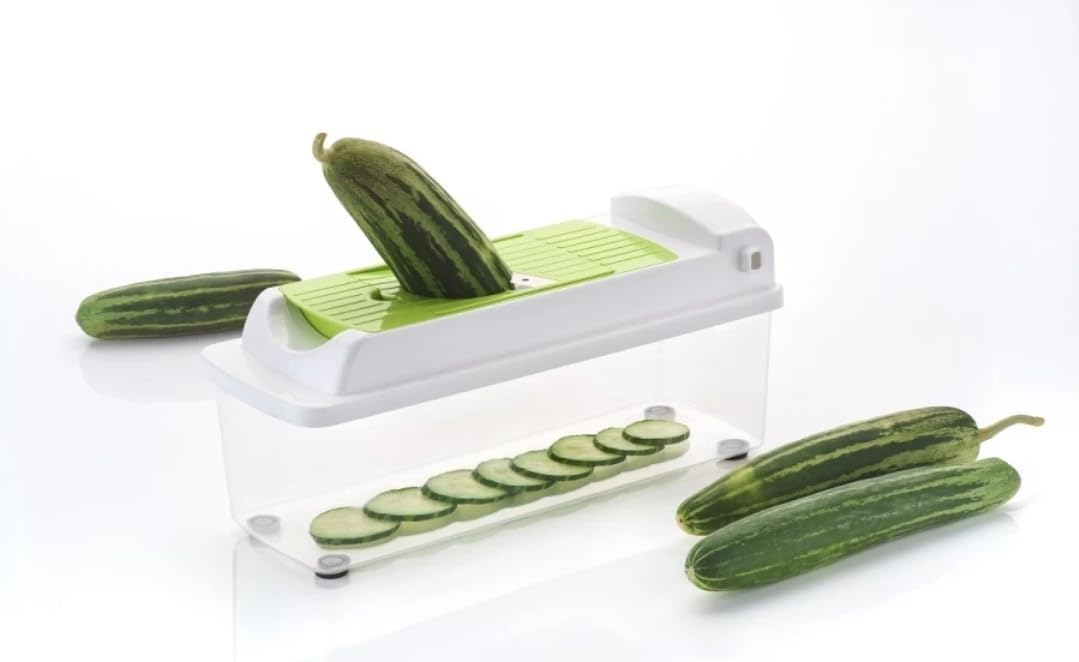 DJ 13 in 1 Multipurpose Chopper, Fruits & Vegetable Cutters, Grater Peeler Chipser, Unbreakable Food Grade Body, Easy Push to Clean Button Slicer Dicer, Chopper for Kitchen