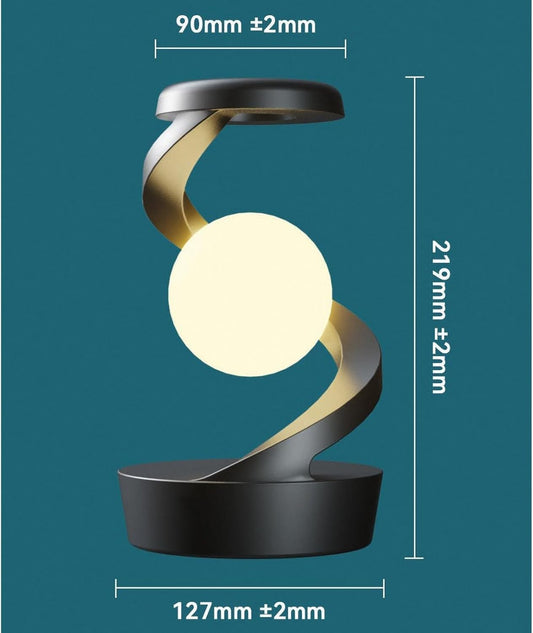 Spiral Rotating Desk Lamp | RGB Spiral Rotating Moon Lamp | Rechargeable Table Lamp | Multicolor LED Levitating Night Light | 3D Visual Levitation Ball 360° Spiral Rotating Desk Lamp