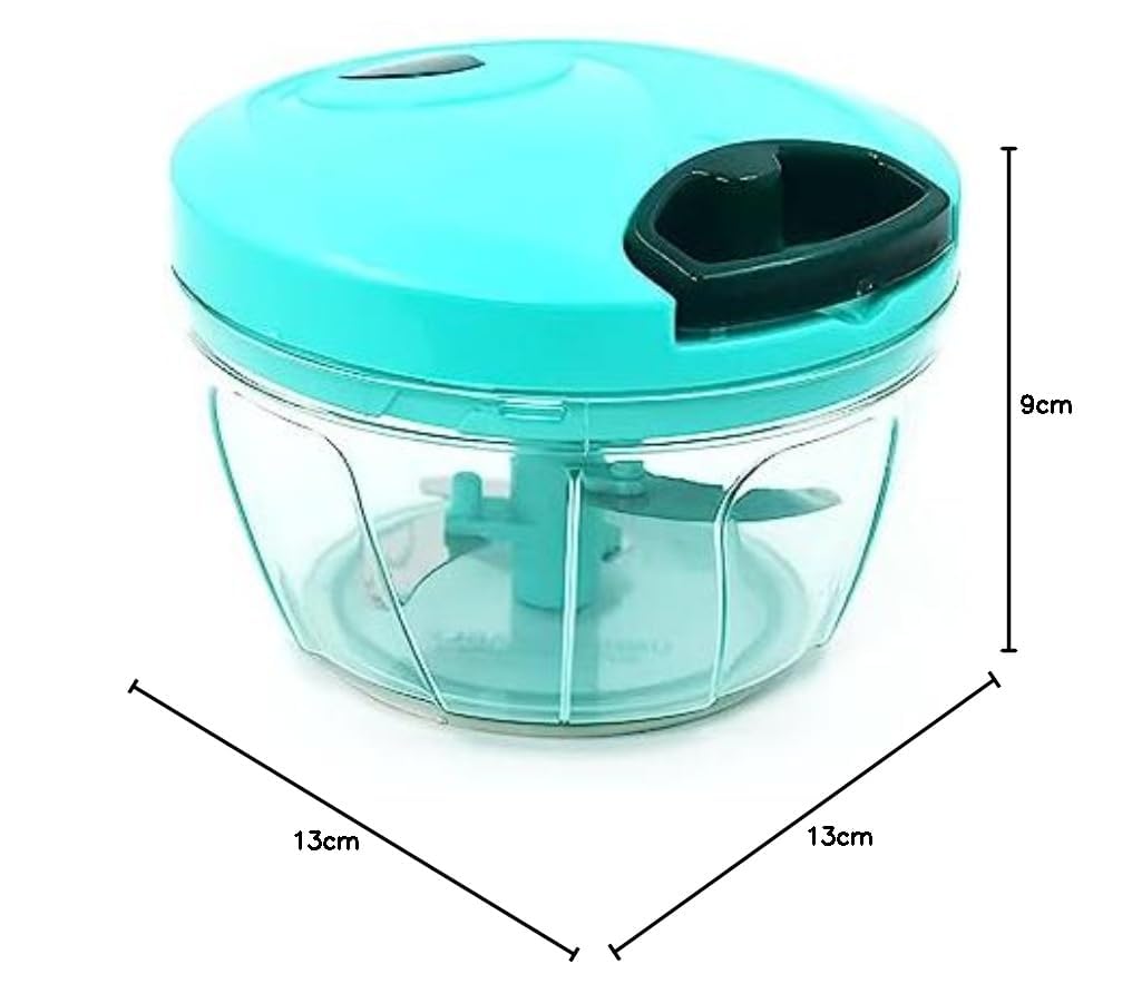 Easy-Pull Mini Chopper with Triple-Blade System 2 in 1 500ml for Efficient Chopping of Onions, Garlic, Vegetables & Fruits