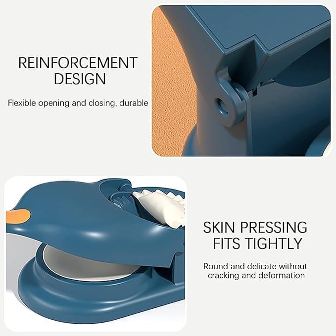 2 in 1 Plastic Dumpling & Momo Maker Press  Gujiya Ghughra Karanji Kajjikayalu Mould with Dumpling Skin Press  Manual Easy-Press Dumpling Maker  PP Plastic Kitchen Tool