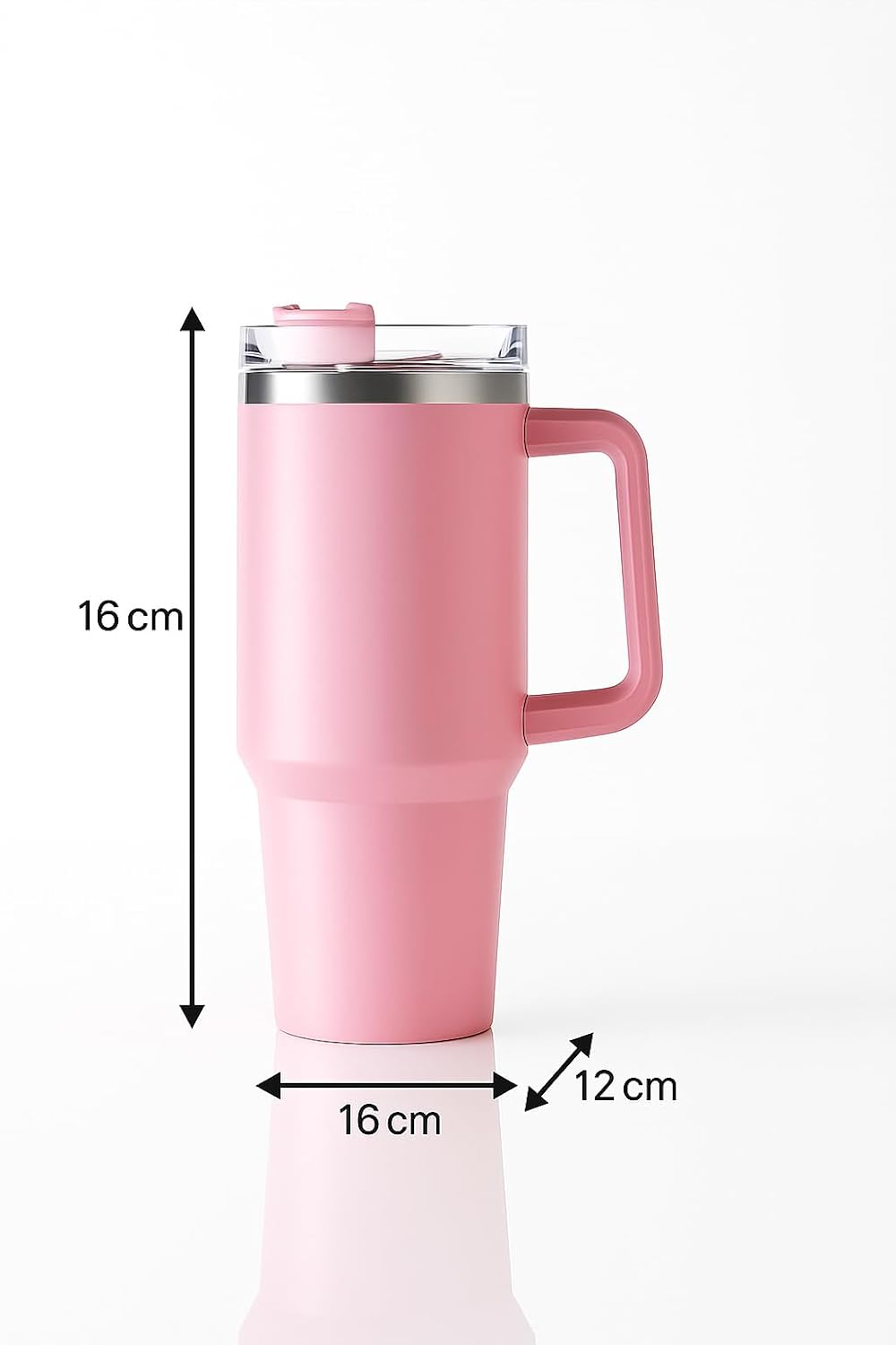 1200ml Stainless Steel Tumbler with Handle & Steel Straw | Double Wall Vacuum Insulated Mug | Spill Proof Lid | Beer & Cold Drink Travel Cup (Multicolor) (Black)