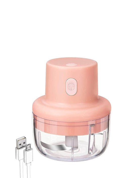 Electric Mini Garlic Chopper Portable Mini Chopper with USB Charging, Powerful Small Food Processor Garlic Masher Blender for Spice Meat Vegetable Nuts, 100 Ml