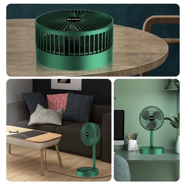 Powerful Rechargeable Table Fan with Height and 3 speed Adjustable Folding Telescopic Table Fan for Office Desk for Home,kitchen