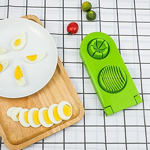 Multi-Segment 2-in-1 Egg Cutter and Slicer for Sliced and Evenly Cut Hard-Boiled Eggs, Ideal for Salad, Sandwiches, and Garnishing