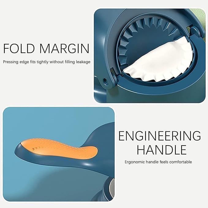 2 in 1 Plastic Dumpling & Momo Maker Press  Gujiya Ghughra Karanji Kajjikayalu Mould with Dumpling Skin Press  Manual Easy-Press Dumpling Maker  PP Plastic Kitchen Tool