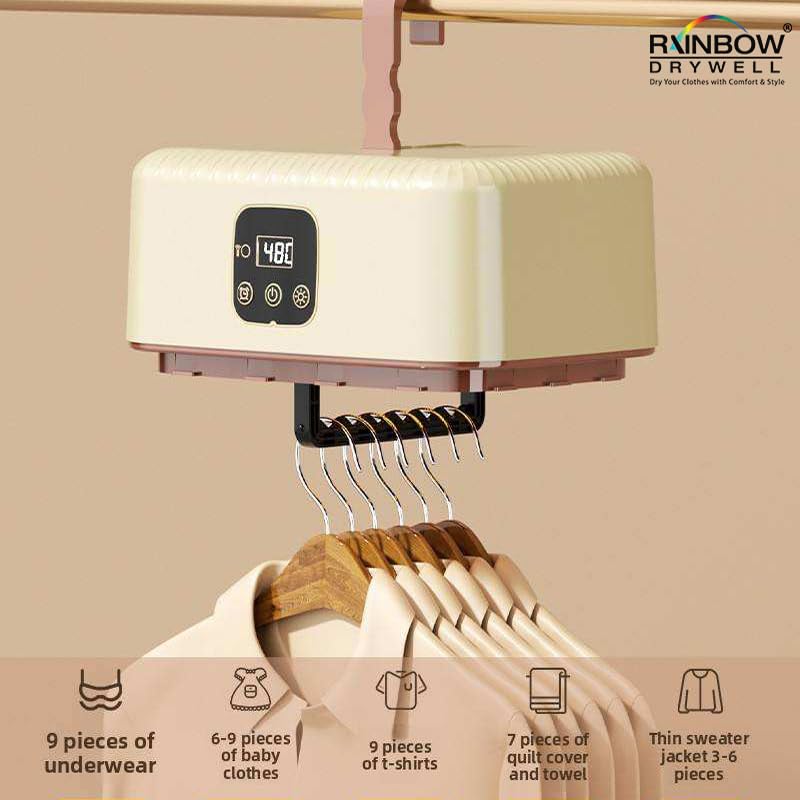 Thermodry Smart Portable Clothes Dryer, Rapid Heating, Foldable Electric Heater with Timer, Energy-Efficient Travel-Friendly Design for Apartments, Travel, Dorms & Small Spaces (600W)