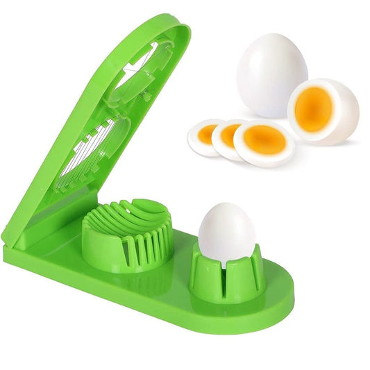 Multi-Segment 2-in-1 Egg Cutter and Slicer for Sliced and Evenly Cut Hard-Boiled Eggs, Ideal for Salad, Sandwiches, and Garnishing