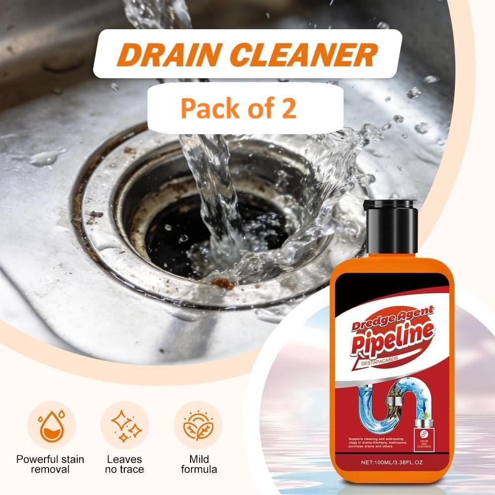 Clearing Blockage Descaling Deodorizing Pipeline Unclogging Agent 100 ml (Pack of 2)