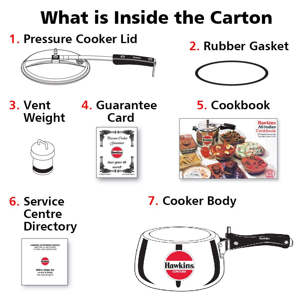 Hawkins Contura Aluminium Inner Lid Pressure Cooker, 3 Litre, Silver (Hc30), 3 Liter