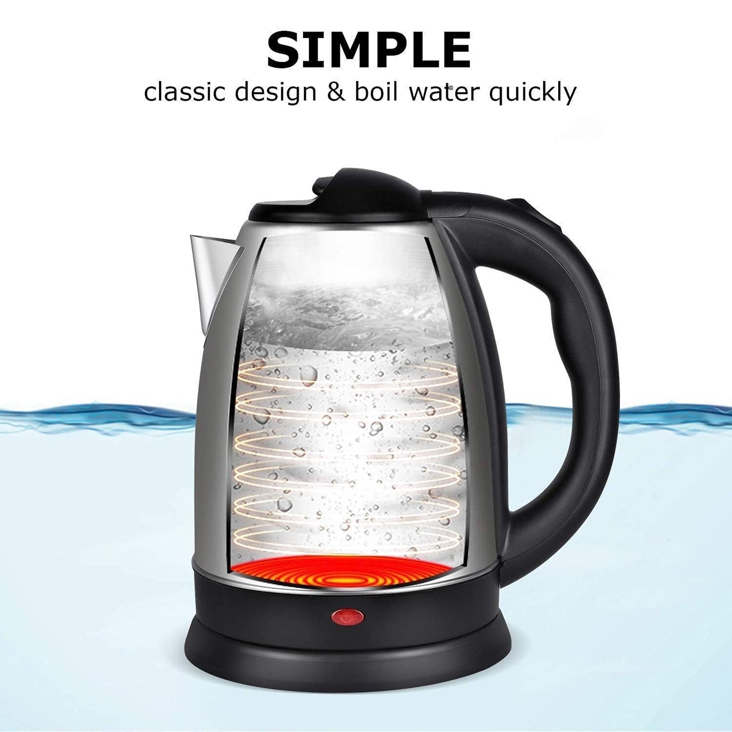 3 in 1 Combo Set Electric Kettle Stainless Steel 1.8 litres, Thermo Vaccum Flask Set with 2 Cups for boiling Water, Making Tea and Coffee, Instant Noodles