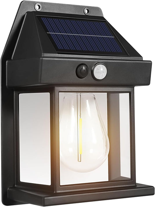 Solar Lights Outdoor, Wall Sconce Motion Sensor, 3 Lighting Modes Waterproof Solar Security Wall Lantern Light Fixtures for Garden Yard Patio Fence Outside Decorative