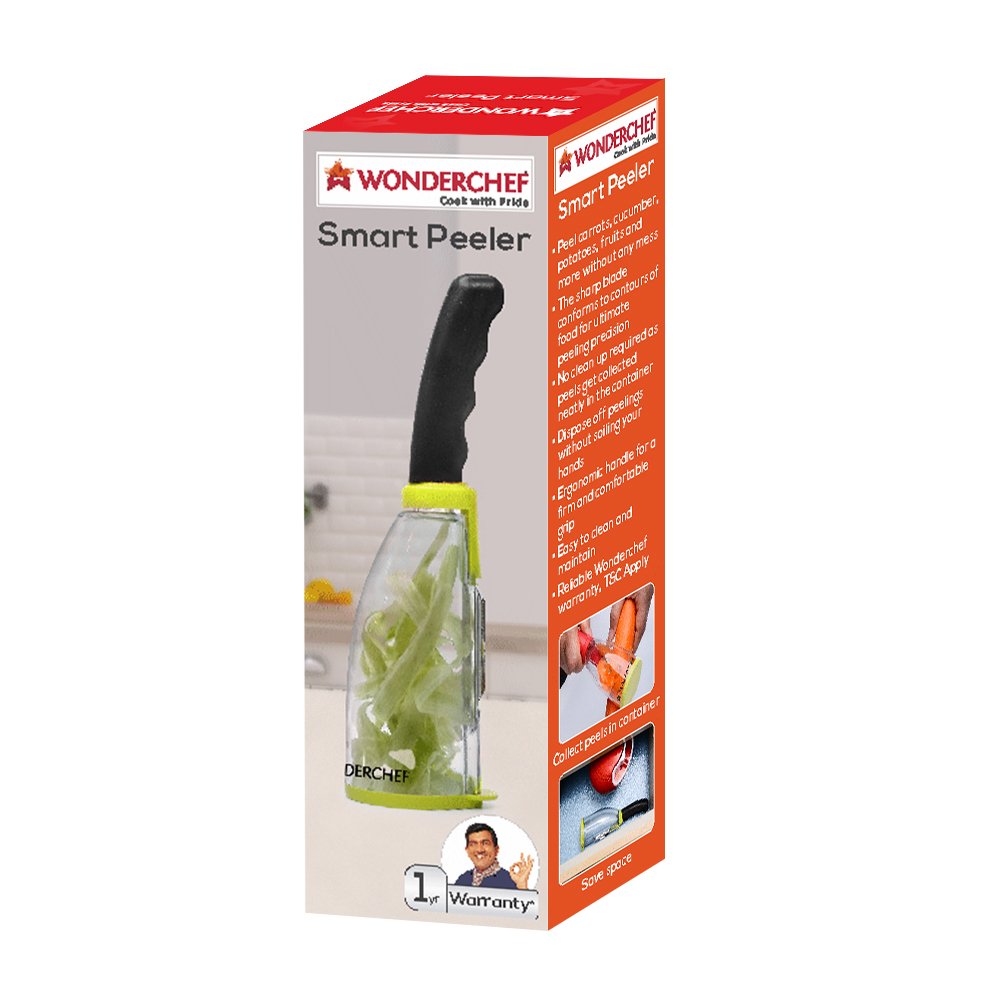 Wonderchef Smart Multifunctional Vegetable/Fruit Peeler for Kitchen with Containers, Stainless Steel Blade, Sharp