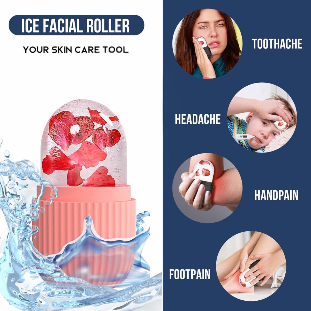 Click to see full view Ice Roller for Face | Ice Roller Reusable & Unbreakable for Face Massager | Face Ice Roller for Men & Women | Ice Cube Roller for Glowing Skin (1 pc)