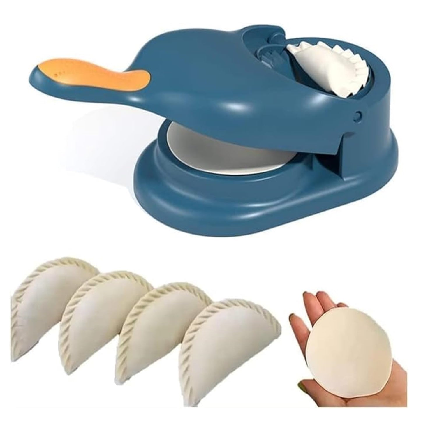 2 in 1 Plastic Dumpling & Momo Maker Press  Gujiya Ghughra Karanji Kajjikayalu Mould with Dumpling Skin Press  Manual Easy-Press Dumpling Maker  PP Plastic Kitchen Tool