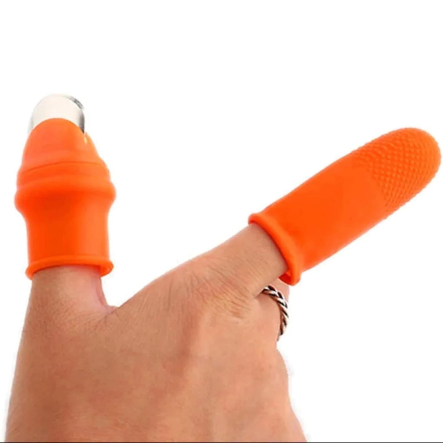Thumb Knife with 1 Finger Protectors | Kitchen Cutter Set for Vegetables, Fruits & Herbs | Includes Garlic Peeler | Handy Kitchen Tool for Easy Food Prep