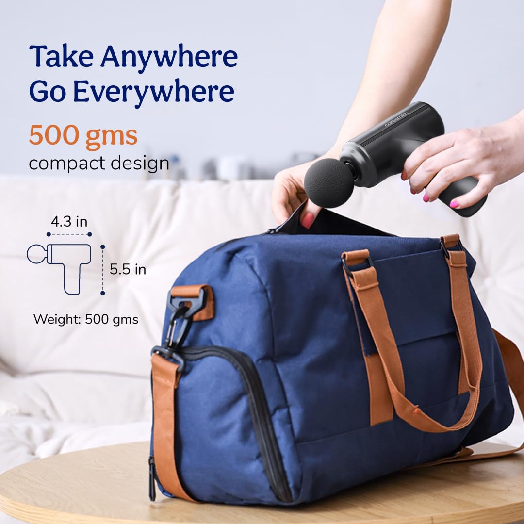 Charge Go Massage Gun | Body Massager for Pain Relief | Massage Gun for Back Leg & Full Body | 4 Specialized Heads For Full Body Pain Relief