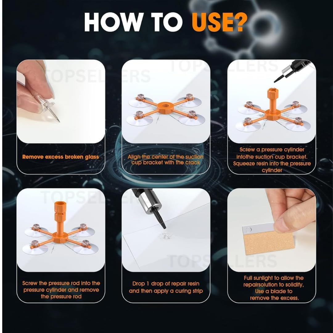 WINDSCREEN GLASS CRACK REPAIRING KIT