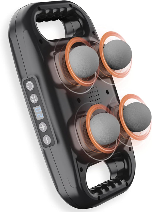 4-Head Massage Gun Deep Tissue, Muscle Massager 20 Intensities & 6 Massage Modes, 4-Head Back Massager for Pain Relief in Back, Leg, Neck, Shoulder and Body