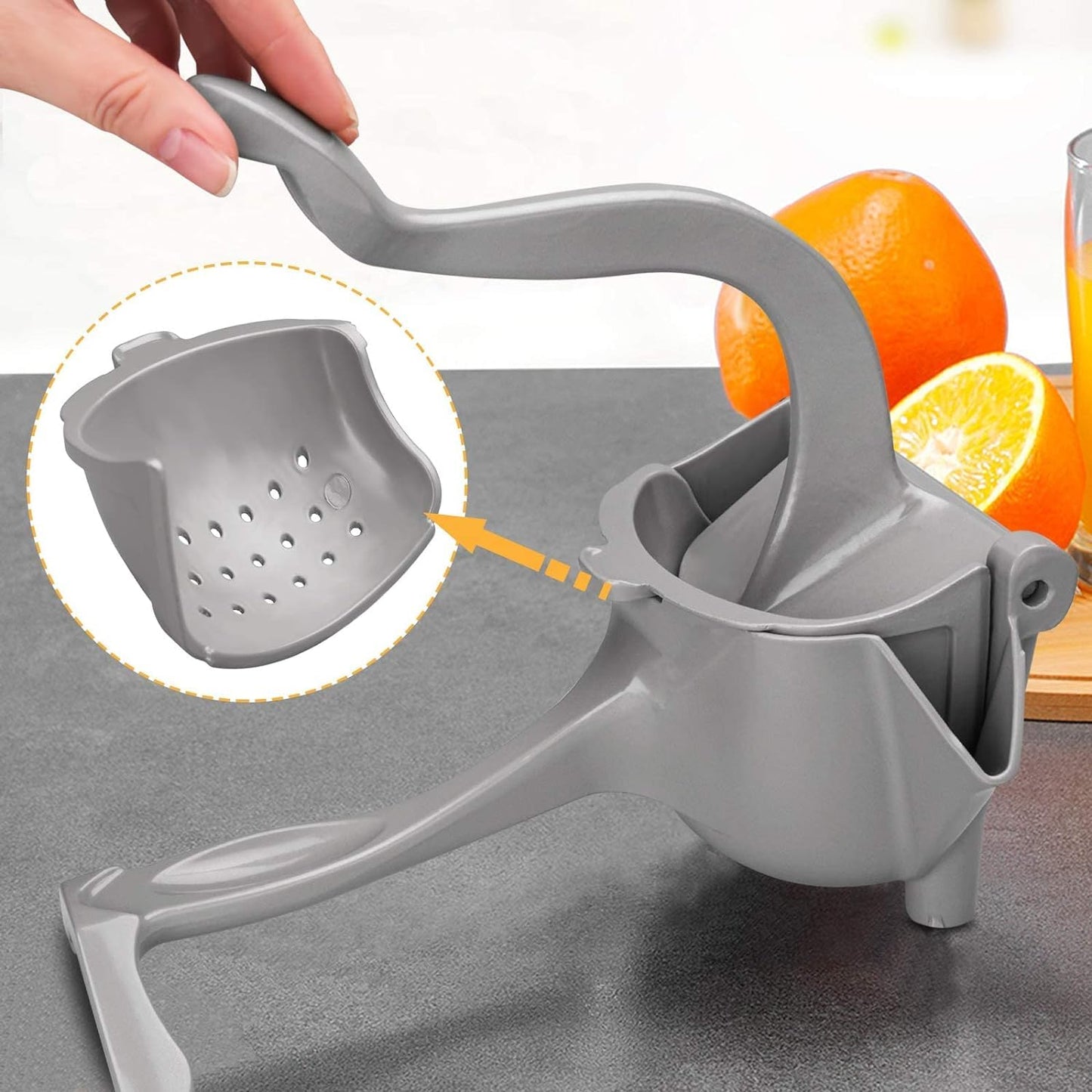 Aluminum Hand Press Juicer Manual Citrus & Fruit Juicer for Kitchen Use Sturdy Metal Juicer for Home, Kitchen & Bar Easy-to Use Manual Machine