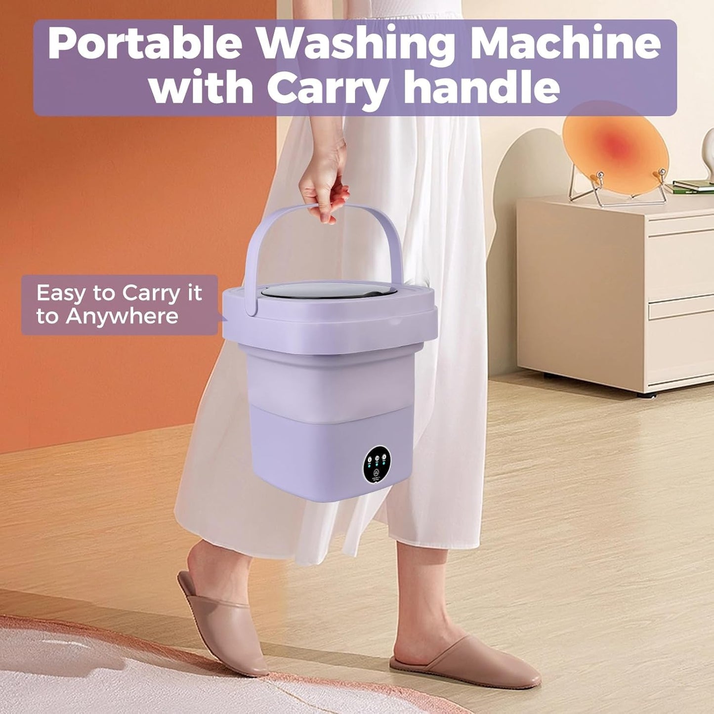 Mini Washing Machine Portable Foldable Automatic Washer for Baby Clothes, Underwear, Travel and Small Laundry Loads with Compact Lightweight Design (A2)