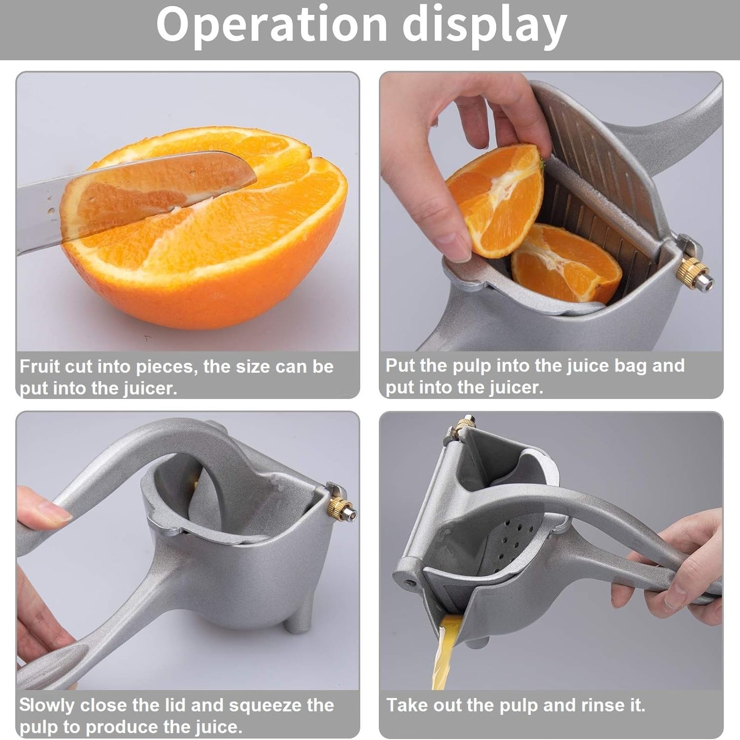 Aluminum Hand Press Juicer Manual Citrus & Fruit Juicer for Kitchen Use Sturdy Metal Juicer for Home, Kitchen & Bar Easy-to Use Manual Machine