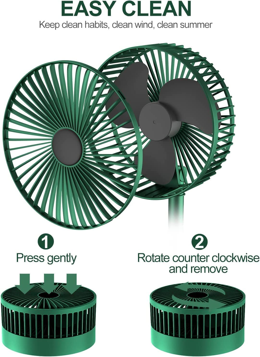 Powerful Rechargeable Table Fan with Height and 3 speed Adjustable Folding Telescopic Table Fan for Office Desk for Home,kitchen