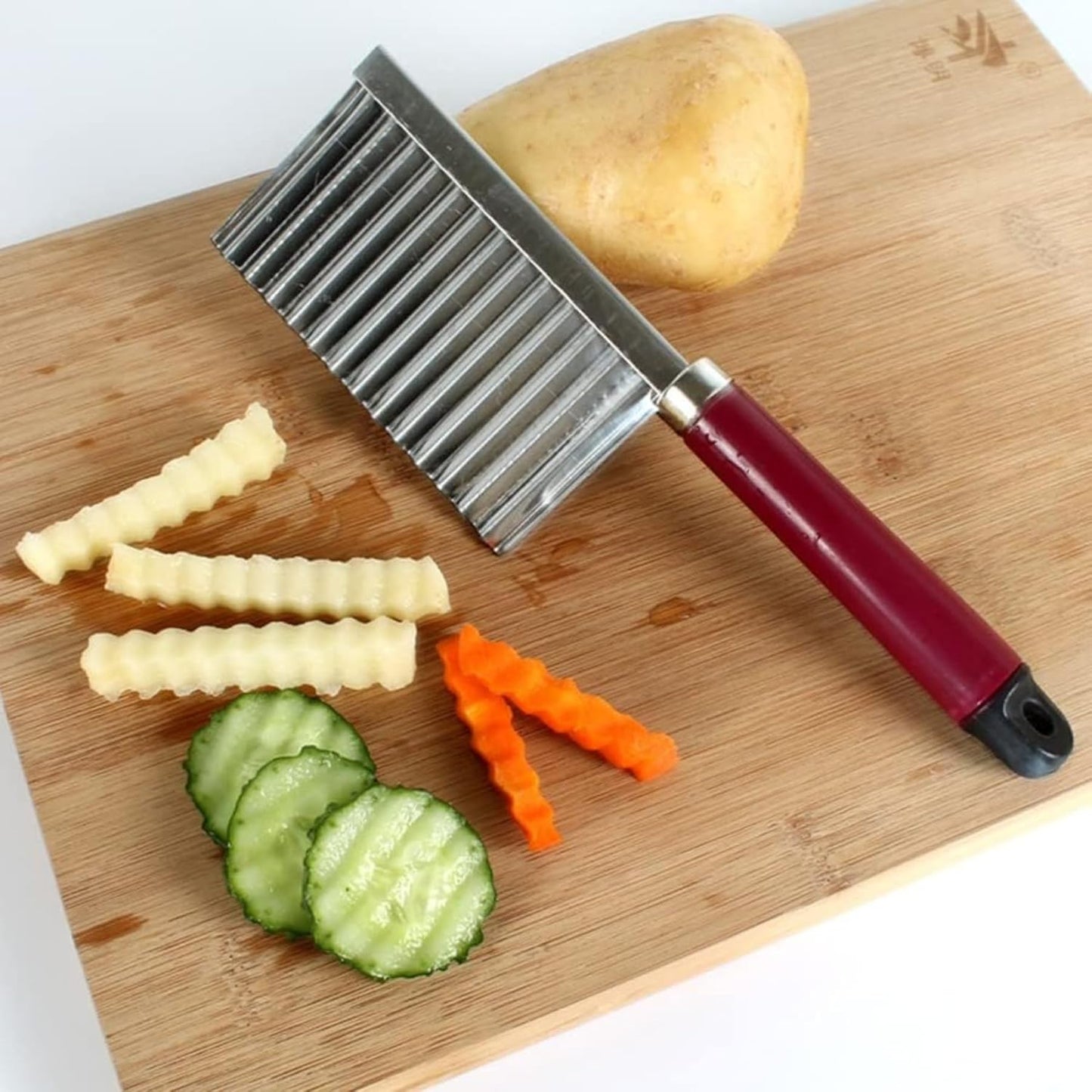 Stainless Steel Crinkle Cut Knife Vegetable Potato Chip Cutter with Wavy Blade Cutter