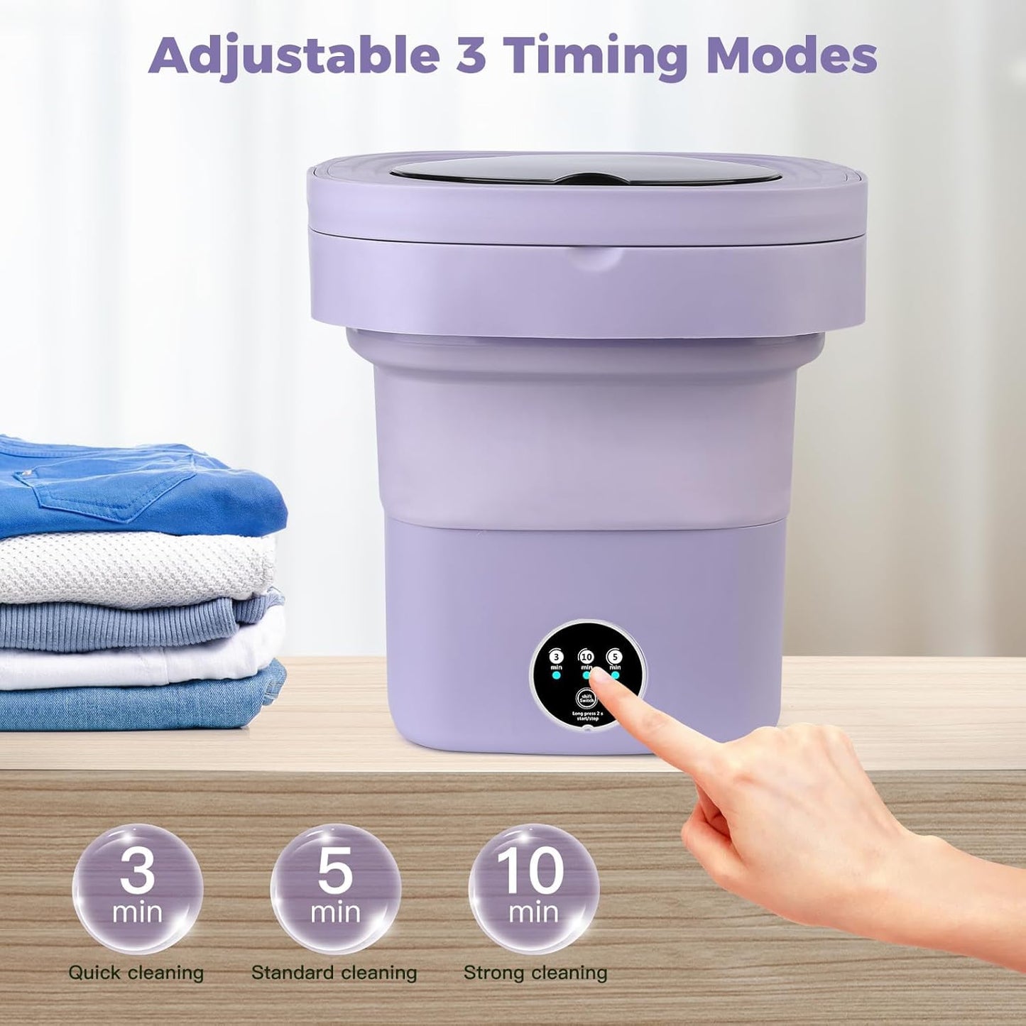 Mini Washing Machine Portable Foldable Automatic Washer for Baby Clothes, Underwear, Travel and Small Laundry Loads with Compact Lightweight Design (A2)