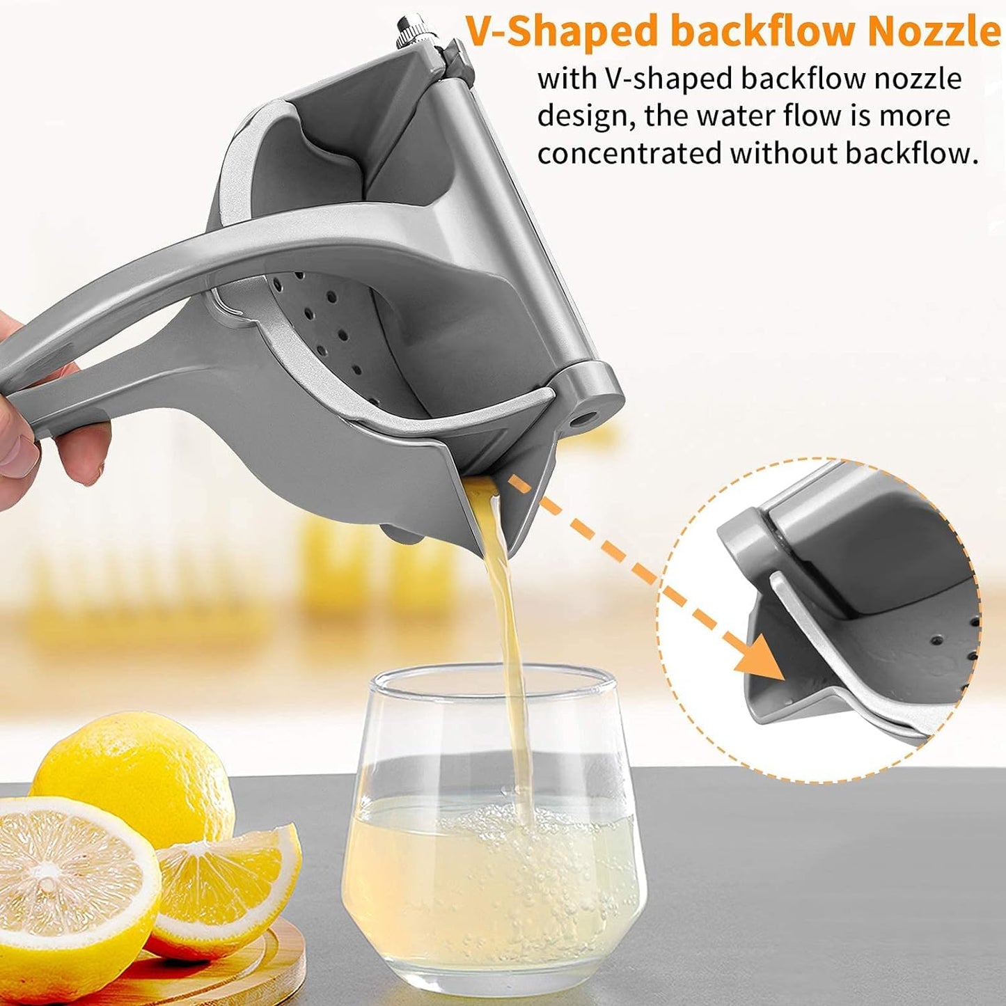 Aluminum Hand Press Juicer Manual Citrus & Fruit Juicer for Kitchen Use Sturdy Metal Juicer for Home, Kitchen & Bar Easy-to Use Manual Machine