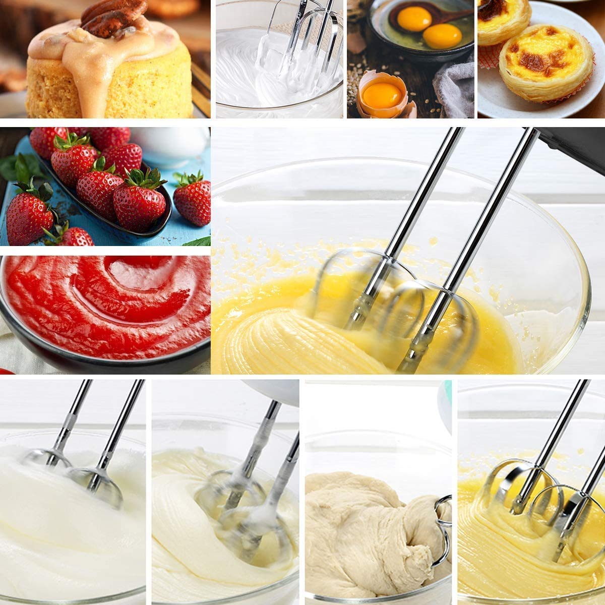 Easy Mix Electric Hand Mixer | 7 Speed Variable Control Handheld Mixer | Powerful 260 Watt Motor with High-Speed Beaters for Baking, Whipping & Mixing