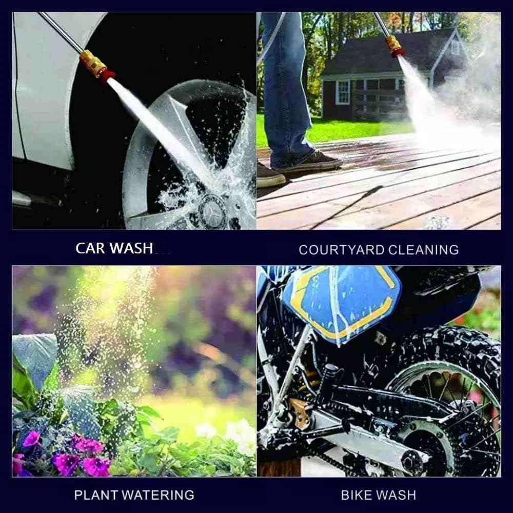 (Double Battery) Wireless High Pressure Car Washer & Car Cleaning 48V Rechargeable Electric Pressure Washer Gun Machine Tool for Top Flexible Pressure Washer Hose (Double Battery Gun)