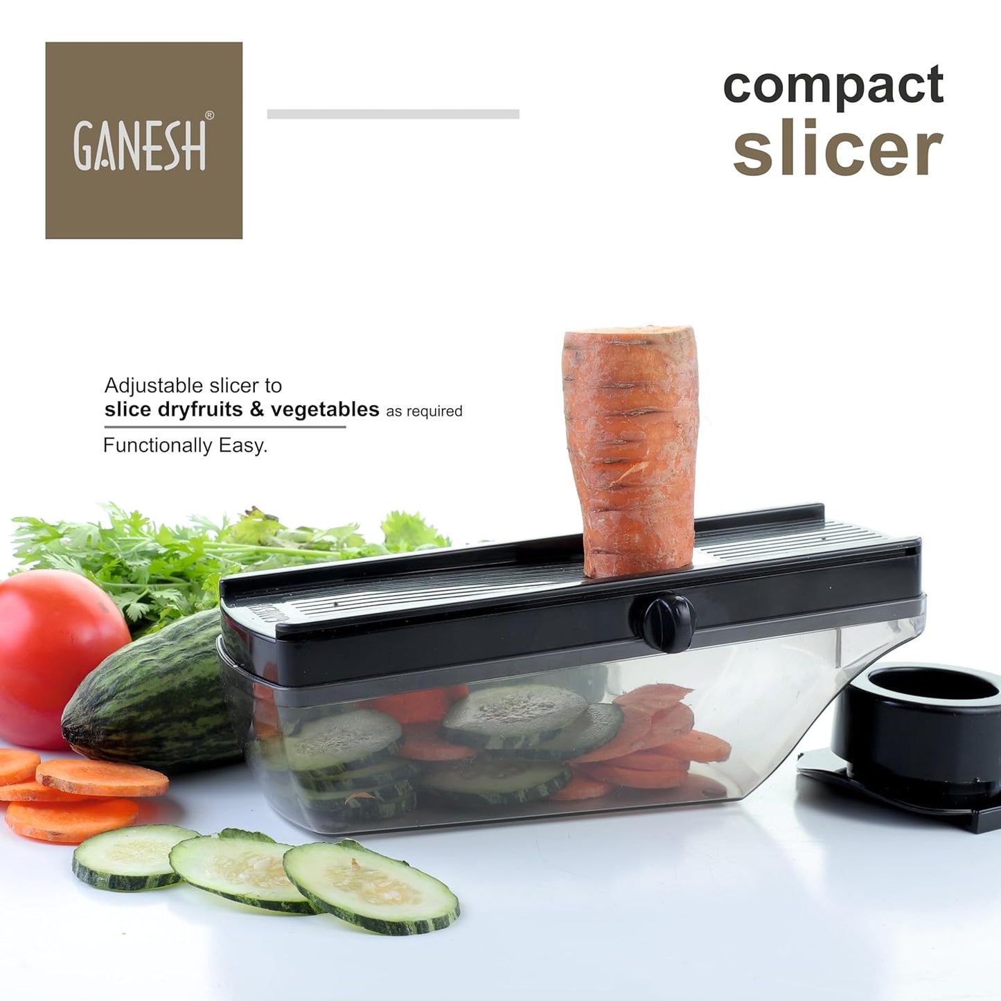 Plastic Vegetable Slicer & Dry Fruit Cutter, Black