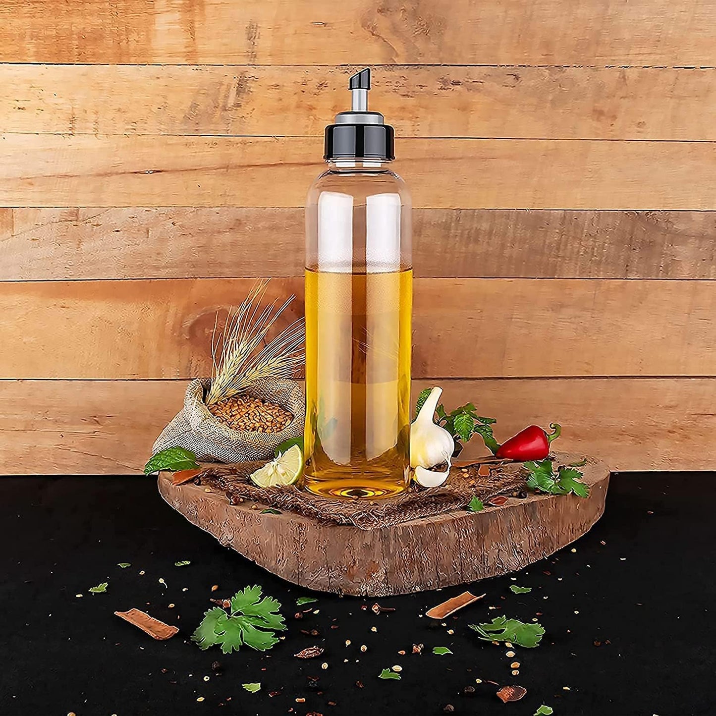 Clazkit Plastic Oil Dispenser 1 Litre Cooking Oil Dispenser Bottle Oil Container,Transparent