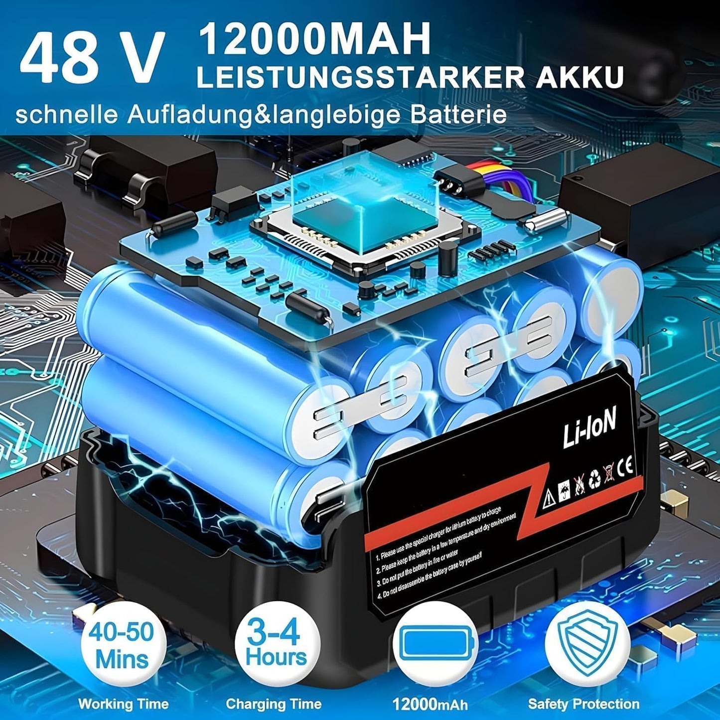 (Double Battery) Wireless High Pressure Car Washer & Car Cleaning 48V Rechargeable Electric Pressure Washer Gun Machine Tool for Top Flexible Pressure Washer Hose (Double Battery Gun)