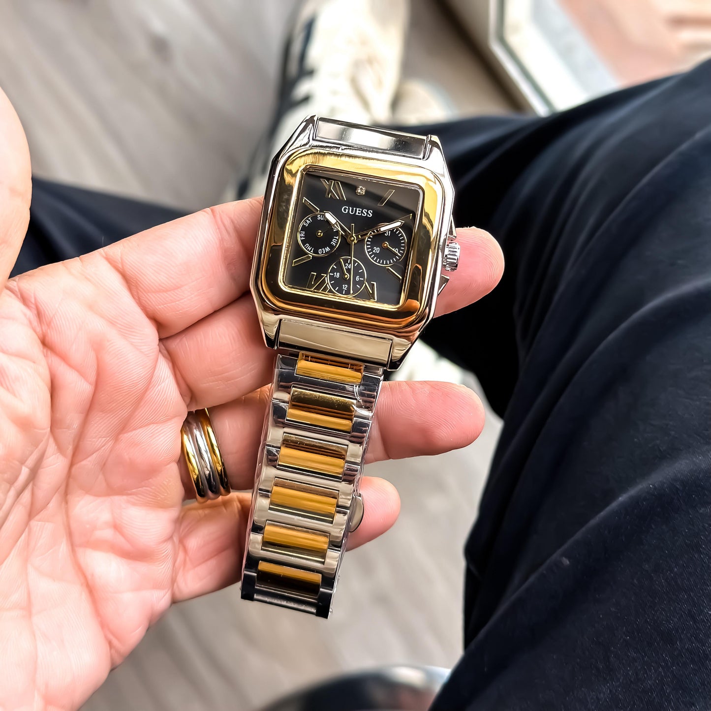 Gold Twotone With Hot Black Dial