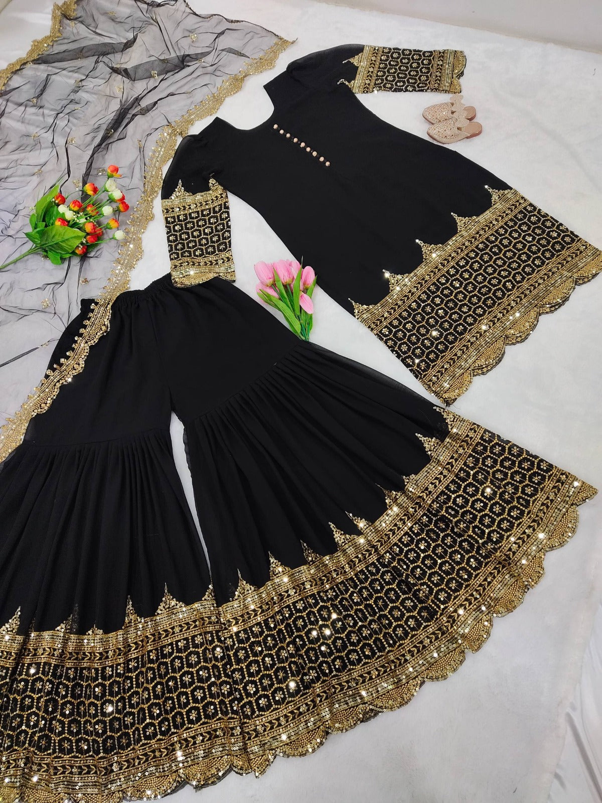 HEAVY PURE VICHITRA SILK FABRIC WITH FULL KALI PATTERN ANARKALI